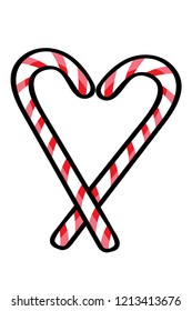 Christmas theme, candy canes on white background, vector illustration.  Can be used for invitation, posters, cards and etc.