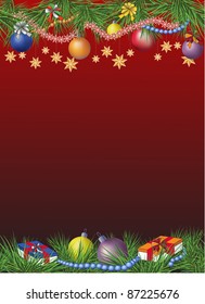 Christmas theme decorated card with space for text.