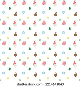 Christmas theme decoration vector seamless pattern, wallpaper, template, wrapping paper.