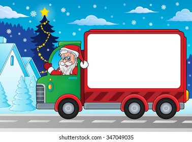 Christmas theme delivery car image 4 - eps10 vector illustration.