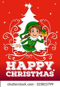 Christmas theme with elf and present illustration