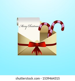 Christmas Theme envelope. new year concept. vector illustration
