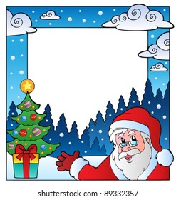 Christmas theme frame 1 - vector illustration.