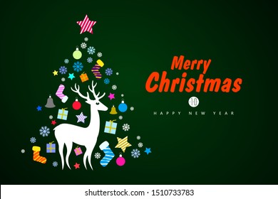 Christmas theme illustration, cards, cover design.