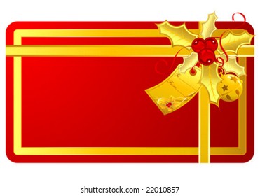 Christmas theme with mistletoe, bell, element for design, vector illustration
