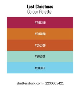 Christmas theme. Noel, new year colour palette with color codes. Bright, trendy, frequently used transitional tones. Vector.