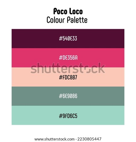 Christmas theme. Noel, new year colour palette with color codes. Bright, trendy, frequently used transitional tones. Vector.