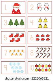 Christmas Theme Number 1 to ten 
Flashcards