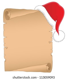 Christmas theme parchment 1 - vector illustration.