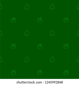 Christmas theme, Pine tree on Dark Green Background, pattern vector, gift wrapping paper, minimalist wallpaper