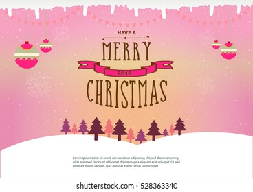 Christmas theme in pink background with snowflakes.