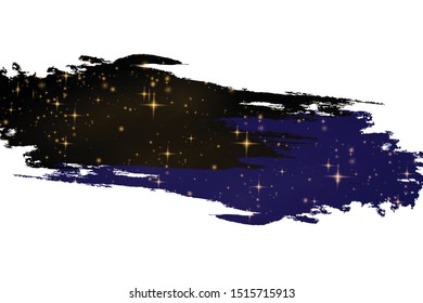 Christmas theme. Place for your text. Beautiful background. Brush strokes and shiny stars.