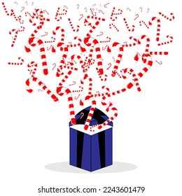 Tema de Navidad. regalos de Navidad. dulces de Navidad. Vectorilustración