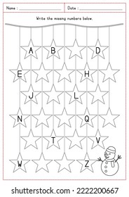 Christmas Theme Printable - Missing Letters