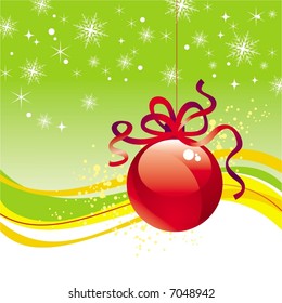Christmas theme with red ball