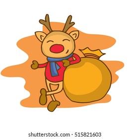 Christmas theme with reindeer character