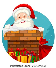 Christmas theme with Santa presents illustration