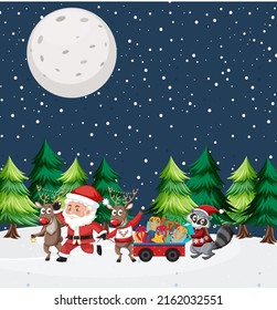 Christmas theme with Santa and presents illustration