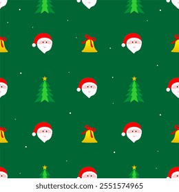 
Christmas theme seamless pattern  green