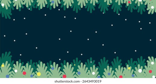 Christmas theme template background with christmas tree and with negative area for text