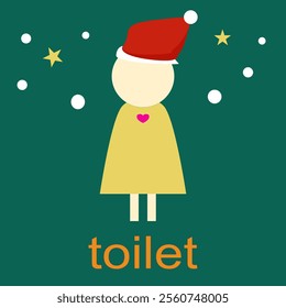 Christmas theme toilet banner for girls