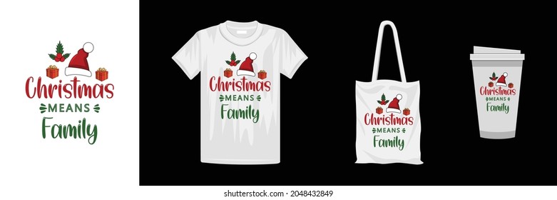 Christmas theme t-shirt design. Creative typography design.