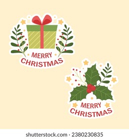 Christmas Theme Vector Arts with Christmas holiday celebration simple cute icons