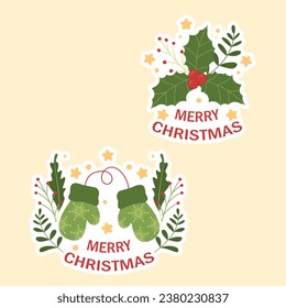 Christmas Theme Vector Arts with Christmas holiday celebration simple cute icons