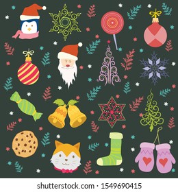 christmas theme vector in cartoon style