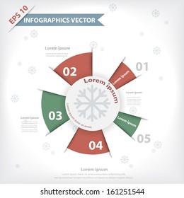 Christmas theme vector design for workflow layout, diagram, number options, web design, infographics.