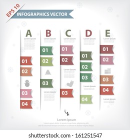 Christmas theme vector design for workflow layout, diagram, number options, web design, infographics.