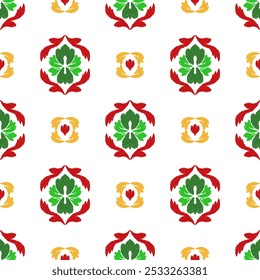 Christmas theme vector embroidery, motif ethnic ikat seamless textile illustration, print striped ornament, pattern, design for wrapping, silk, scarf, clothing, background, textile, carpets, curtains