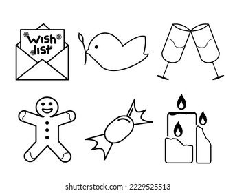Christmas theme vector icon isolated on white background, vector illustration