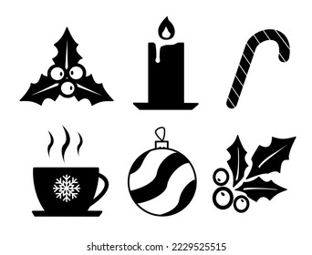 Christmas theme vector icon isolated on white background, vector illustration