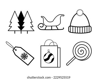 Christmas theme vector icon isolated on white background, vector illustration