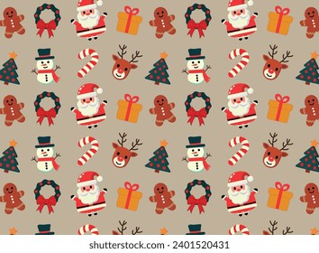 Christmas themed background, design backgrounds, with pattern of Christmas symbols, background for Christmas