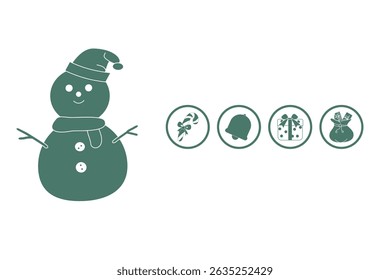 Christmas themed background, christmas icons to decorate, greeting cards, banners. vector illustration