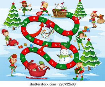 Christmas themed board game with numbers