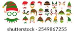 Christmas Themed Clothes and Accessories On White Background