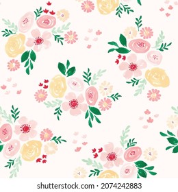 Conception sur le thème de Noël avec feuilles et fleurs. Dessiné par Daania sur deeyana83*yahoo.com. Convient aux projets de tissus, de scrapbooking et de papier peint.