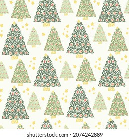Conception sur le thème de Noël avec feuilles et fleurs. Dessiné par Daania sur deeyana83*yahoo.com. Convient aux projets de tissus, de scrapbooking et de papier peint.