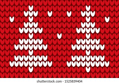 Christmas themed elements vector, embroidery pattern of pine using fly stitch knot technique. Decoration of clothes and sweaters. Seamless image of wood symbol of winter holidays flat illustration