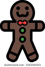 Christmas Themed Gingerman Candy Icon Design