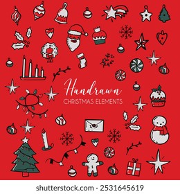Christmas themed icons vector decor season greetings