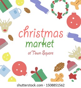 Christmas themed isolated objects copy space
