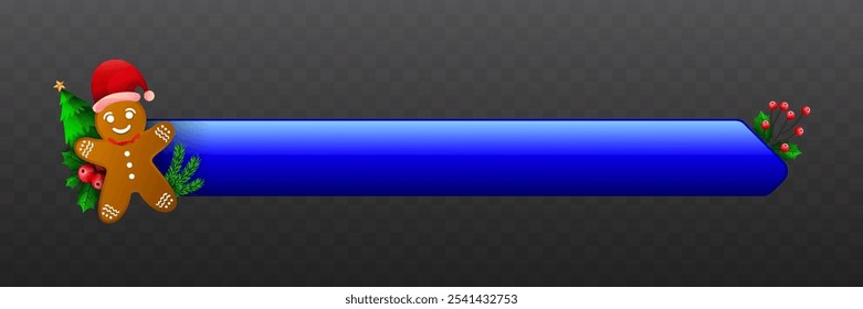Christmas Themed Lower Third Banner in Blue Color with Christmas Ornaments for Festive Video Broadcast Presentation Titles