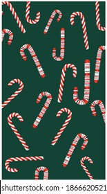 Weihnachtsmuster von Süßigkeiten verschiedenen Bonbons. Vektorgrafik