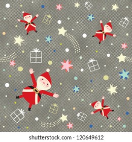 Christmas themed pattern on jeans textured background