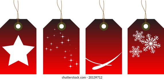 christmas themed price tags - vector image