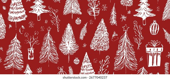 Impressão temática de Natal, faixa de vetor ampla